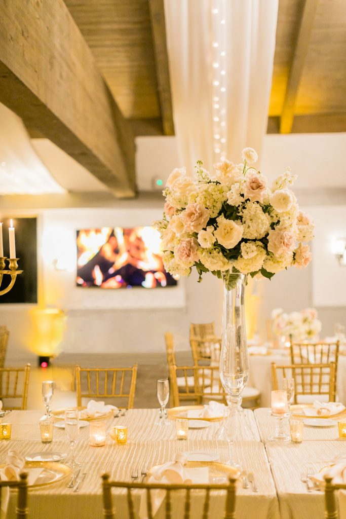 Flower arrangment on table